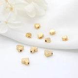 20PCS 14K Plated Brass Heart Spacer Beads for DIY Jewelry Making