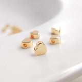 20PCS 14K Plated Brass Heart Spacer Beads for DIY Jewelry Making