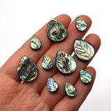 Abalone Shell Teardrop Carved Leaves Beads Charm Jewelry DIY Necklace Earrings