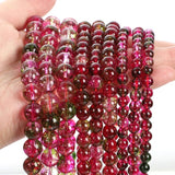 Red Crystal Green Ghost Stone Round Loose Spacer Bead for Jewelry Making