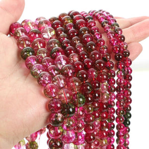Red Crystal Green Ghost Stone Round Loose Spacer Bead for Jewelry Making