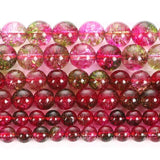 Red Crystal Green Ghost Stone Round Loose Spacer Bead for Jewelry Making
