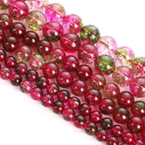 Red Crystal Green Ghost Stone Round Loose Spacer Bead for Jewelry Making