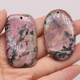 Pink Network Stone Pendant 35x50mm for Necklace Making