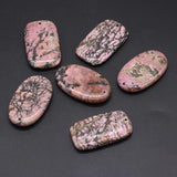 Pink Network Stone Pendant 35x50mm for Necklace Making