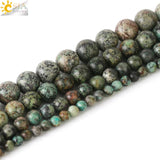 CSJA 100% Natural Stone African Turquoises Round Loose Beads for Jewelry Making
