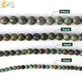 CSJA 100% Natural Stone African Turquoises Round Loose Beads for Jewelry Making