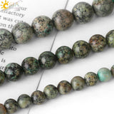 CSJA 100% Natural Stone African Turquoises Round Loose Beads for Jewelry Making