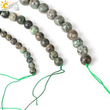 CSJA 100% Natural Stone African Turquoises Round Loose Beads for Jewelry Making