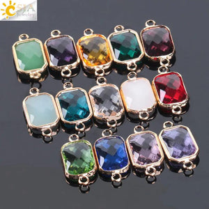 CSJA Glass Crystal Beads Rainbow 10pcs, Geometric Shape E892