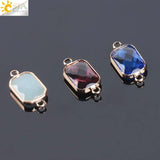 CSJA Glass Crystal Beads Rainbow 10pcs, Geometric Shape E892