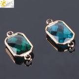 CSJA Glass Crystal Beads Rainbow 10pcs, Geometric Shape E892