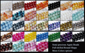 10mm Agate Beads Round Semi-precious Stone Loose Beads for DIY Jewelry
