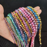 Faceted Round Hematite Stone Spacer Beads for DIY Jewelry Making