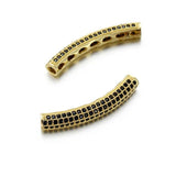 Micro-Mosaic CZ Long Tube Beads for Bracelet Making