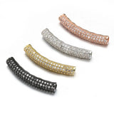 Micro-Mosaic CZ Long Tube Beads for Bracelet Making