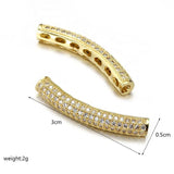 Micro-Mosaic CZ Long Tube Beads for Bracelet Making
