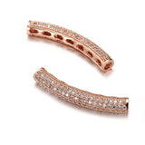 Micro-Mosaic CZ Long Tube Beads for Bracelet Making