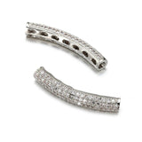 Micro-Mosaic CZ Long Tube Beads for Bracelet Making