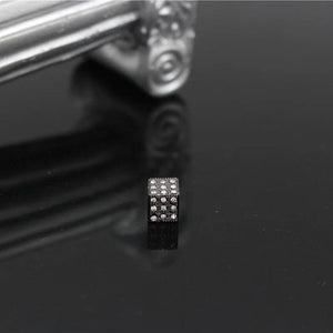 5Pcs/Set Micro Pave CZ Square Metal Charm Beads For DIY Bracelets