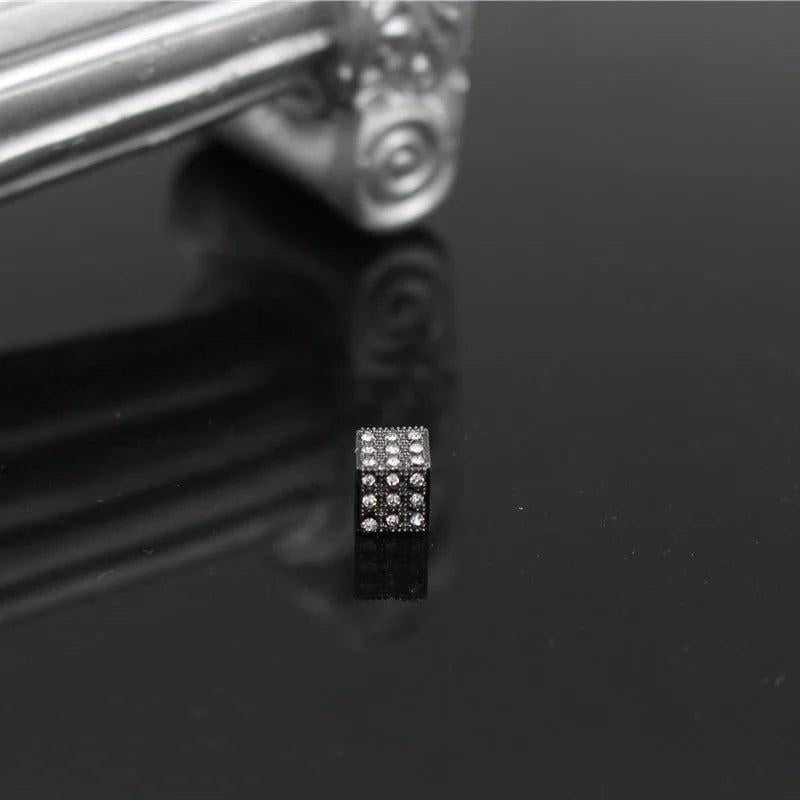 5Pcs/Set Micro Pave CZ Square Metal Charm Beads For DIY Bracelets
