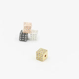 5Pcs/Set Micro Pave CZ Square Metal Charm Beads For DIY Bracelets