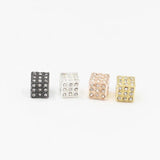 5Pcs/Set Micro Pave CZ Square Metal Charm Beads For DIY Bracelets