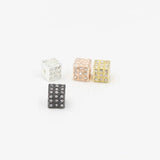 5Pcs/Set Micro Pave CZ Square Metal Charm Beads For DIY Bracelets