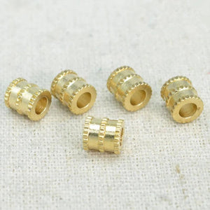 50 PCS Brass Cylinder Spacer Beads for Jewelry Making