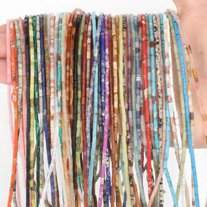 5mm Natural Stone Beads Cylinder Shape Variety Pack for Jewelry Making