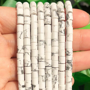 4x4mm Turquoise Howlite Column Shape Beads for DIY Jewelry Making