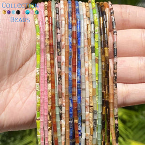 6x2mm Natural Stone Beads Tiger Eye Amazonite Round Spacer Loose Beads 15''