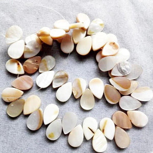Mother Of Pearl Shell Tear Drop Loose Beads 8x13mm 50pcs