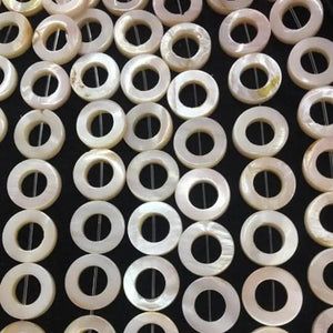 Natural Shell Stone Loose Beads 15mm Smooth Ring Shape Necklace Bracelet Jewelry