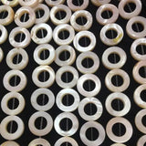 Natural Shell Stone Loose Beads 15mm Smooth Ring Shape Necklace Bracelet Jewelry