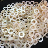 Natural Shell Stone Loose Beads 15mm Smooth Ring Shape Necklace Bracelet Jewelry