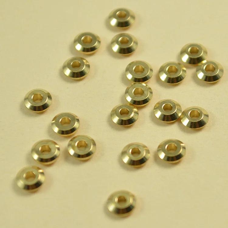 100 PCS 4mm Metal Brass Spacer Bead Flat Beads