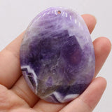 Natural Amethyst Stone Egg Shape Loose Beads for Jewelry Making