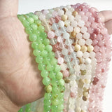 Polished Jades Stone Beads Round Loose Bead 4/6/8/10mm for Jewelry Making
