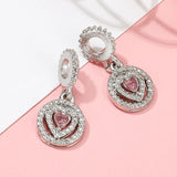 10pcs Astronaut & Balloon Beads Pink Crystal Heart Charm DIY Bracelet Accessory