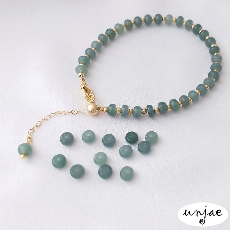 Natural Jade Beads Bucket Abacus Loose DIY Bracelet Material