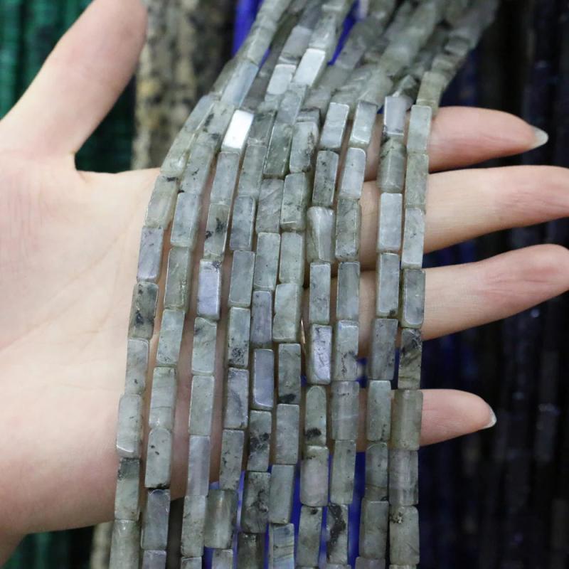 Scattered Bead Agate Labradorite String Beads 4x13mm