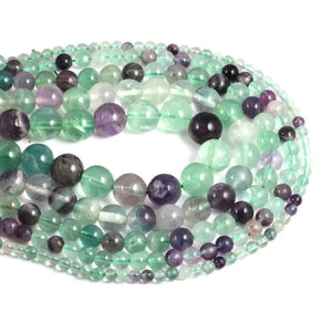 Green Fluorite Round Loose Beads for Jewelry Making