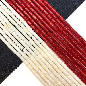 Red Coral Beads 4x6mm Cylindrical Natural Bulk Jewelry