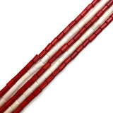 Red Coral Beads 4x6mm Cylindrical Natural Bulk Jewelry