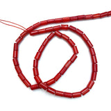 Red Coral Beads 4x6mm Cylindrical Natural Bulk Jewelry