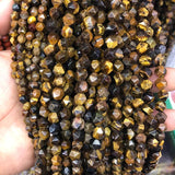 Faceted Tiger's Eye Stone Spacers Beads 6/8/10MM - DIY Jewelry Making