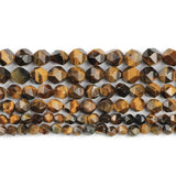 Faceted Tiger's Eye Stone Spacers Beads 6/8/10MM - DIY Jewelry Making