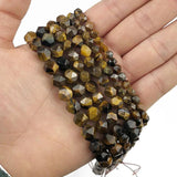 Faceted Tiger's Eye Stone Spacers Beads 6/8/10MM - DIY Jewelry Making
