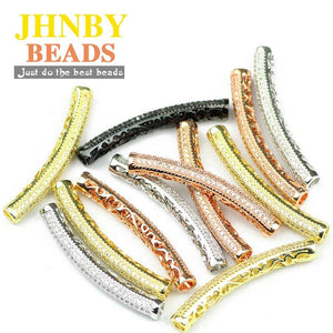 Copper Spacer Beads 40mm Cylinder CZ Charms Loose Beads for Jewelry Making